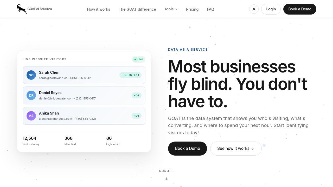 Goat Interactive GOAT AI Solutions | Website Visitor Identification & Sales Intelligence